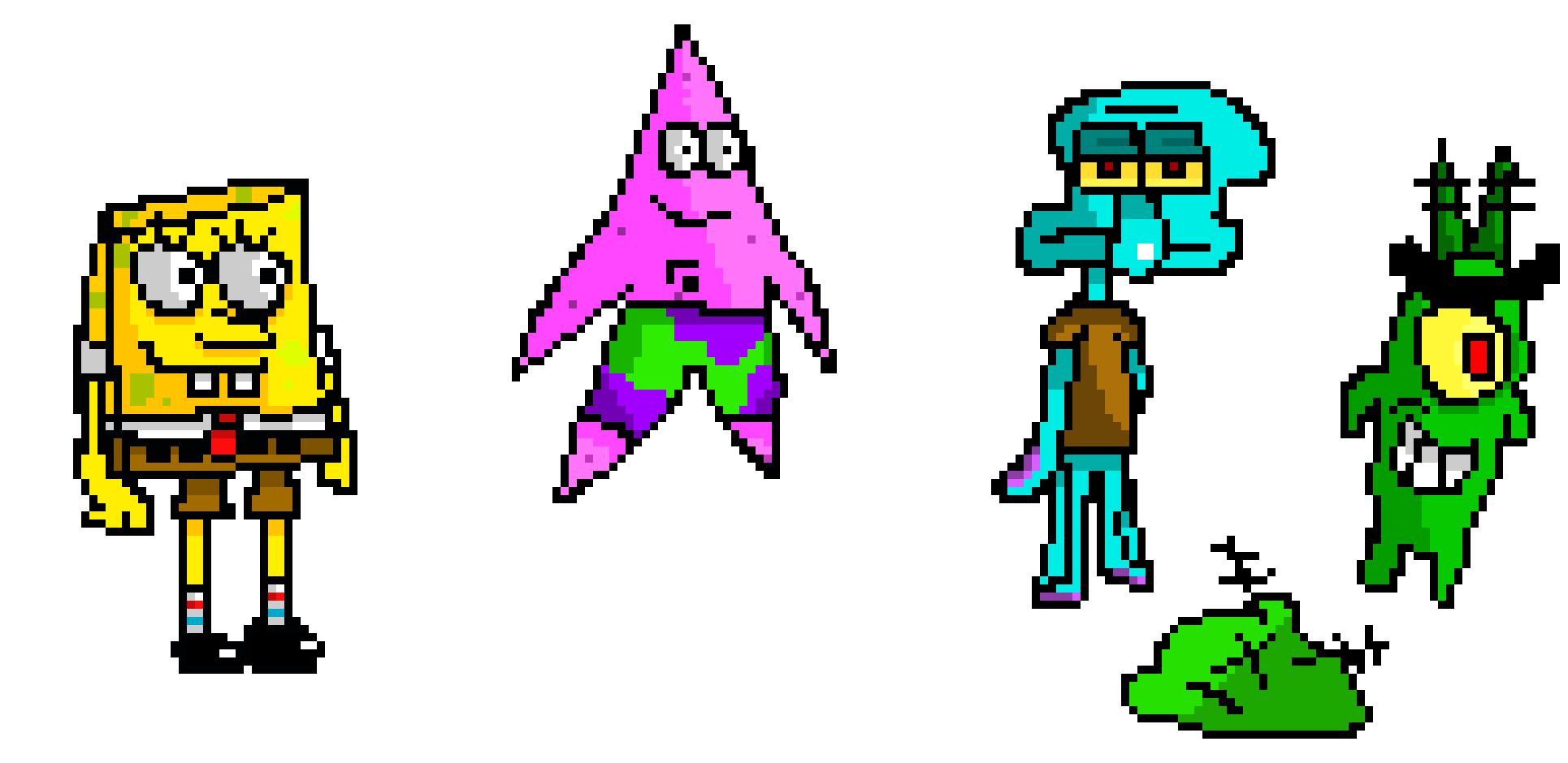 [455c10] Spongebob Patrick Squidward and Plankton