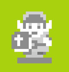 8 bit link amiibo black and white