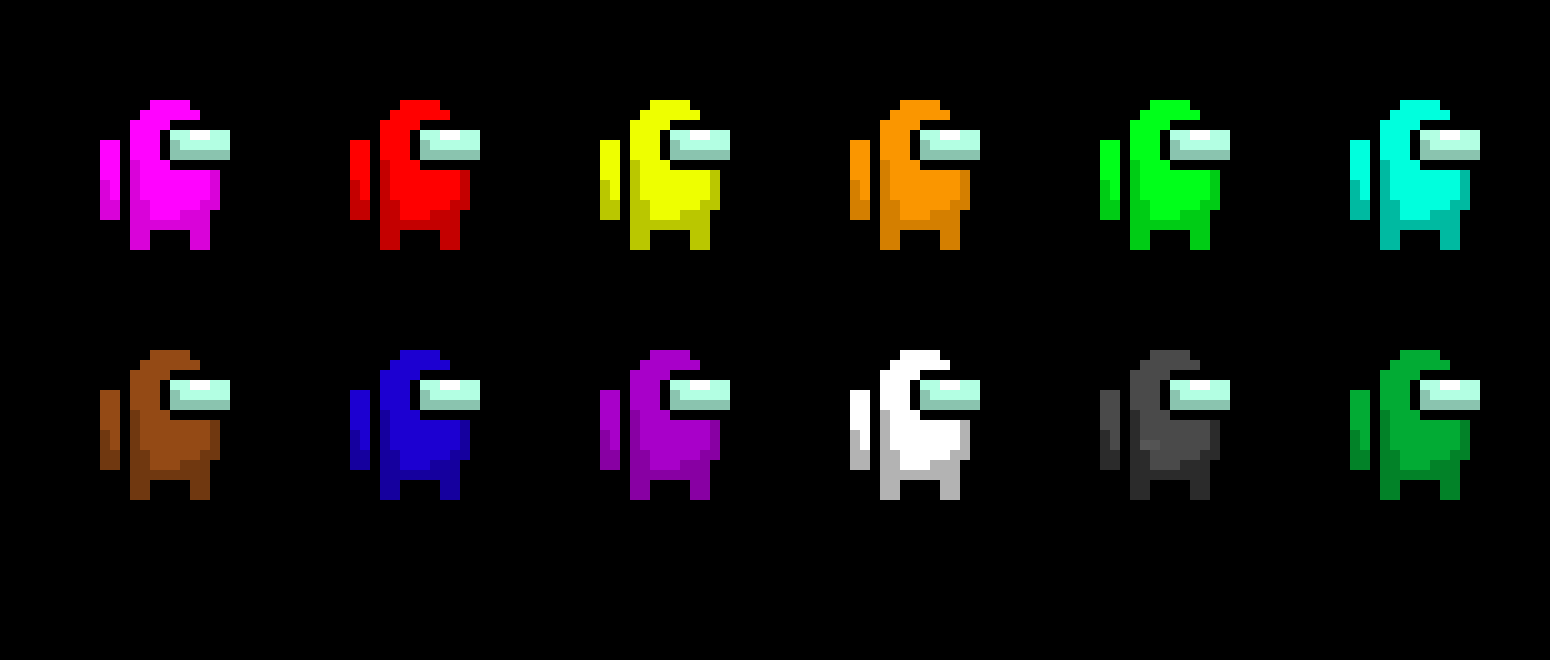 [0db4f0] All Among Us Colors with black background