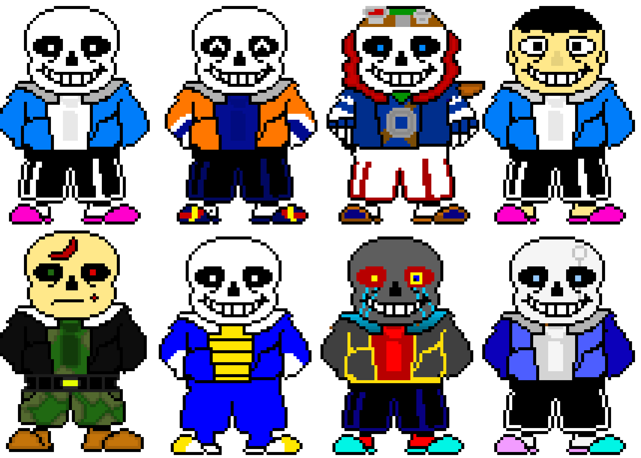 [9664c4] Different AU Sans Battle Sprites (my version)