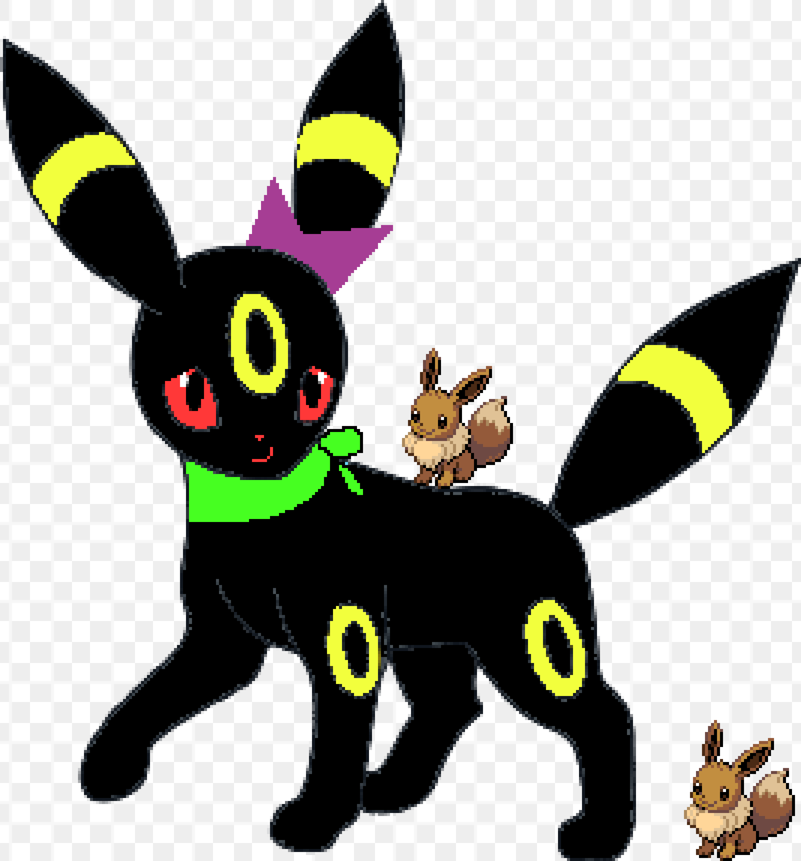 [8e0c41] Cute Umbreon Mother and her Eevees