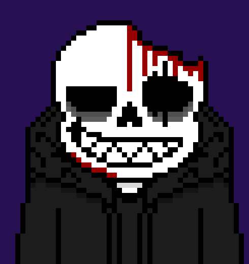 [0ae1f1] *pulls out a knife* make me *makes Multi's blasters appear and he sends bones into them all as he stabs Multi in the soul, killing him*