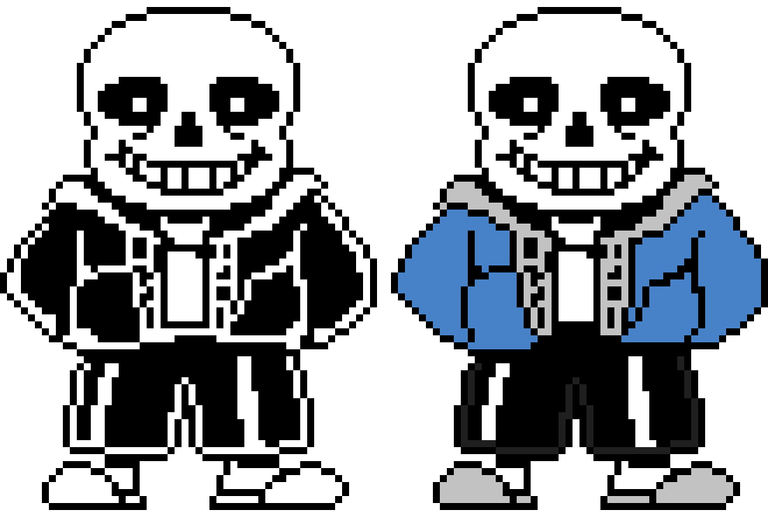 Undertale Sans Battle Sprite with Colored Sprite.
