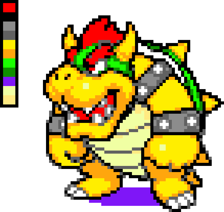 Bowser (with color reference bar to the side)