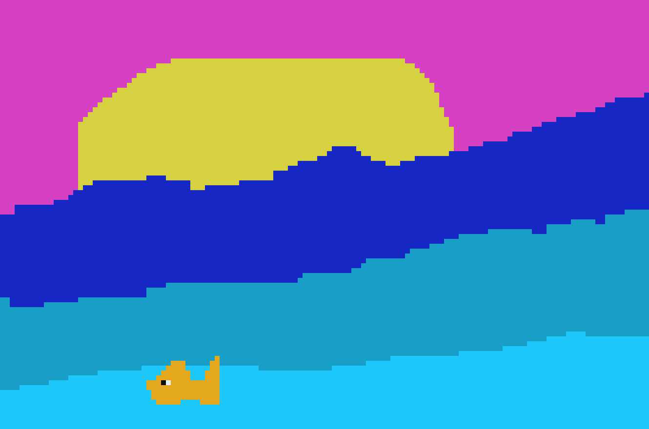 [c9c275] sunset with goldfish