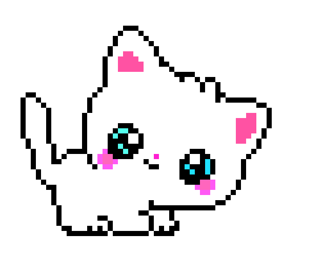 [04176d] Cute kitten pixel art