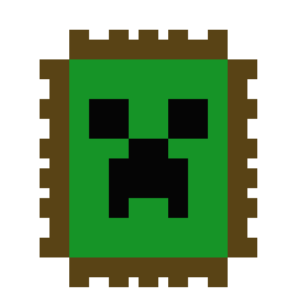 [9664c4] Creeper Face- Postage Stamp