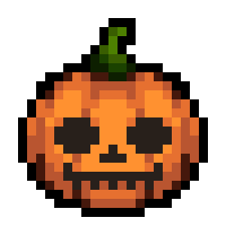 [35dc76] urr i dont like how the darkened pixels of the pumpkin lines up with the dark pixels of the mouth, looks weird to me
