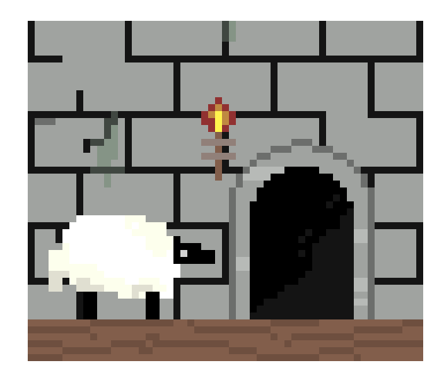 [891089] Door with Sheep
