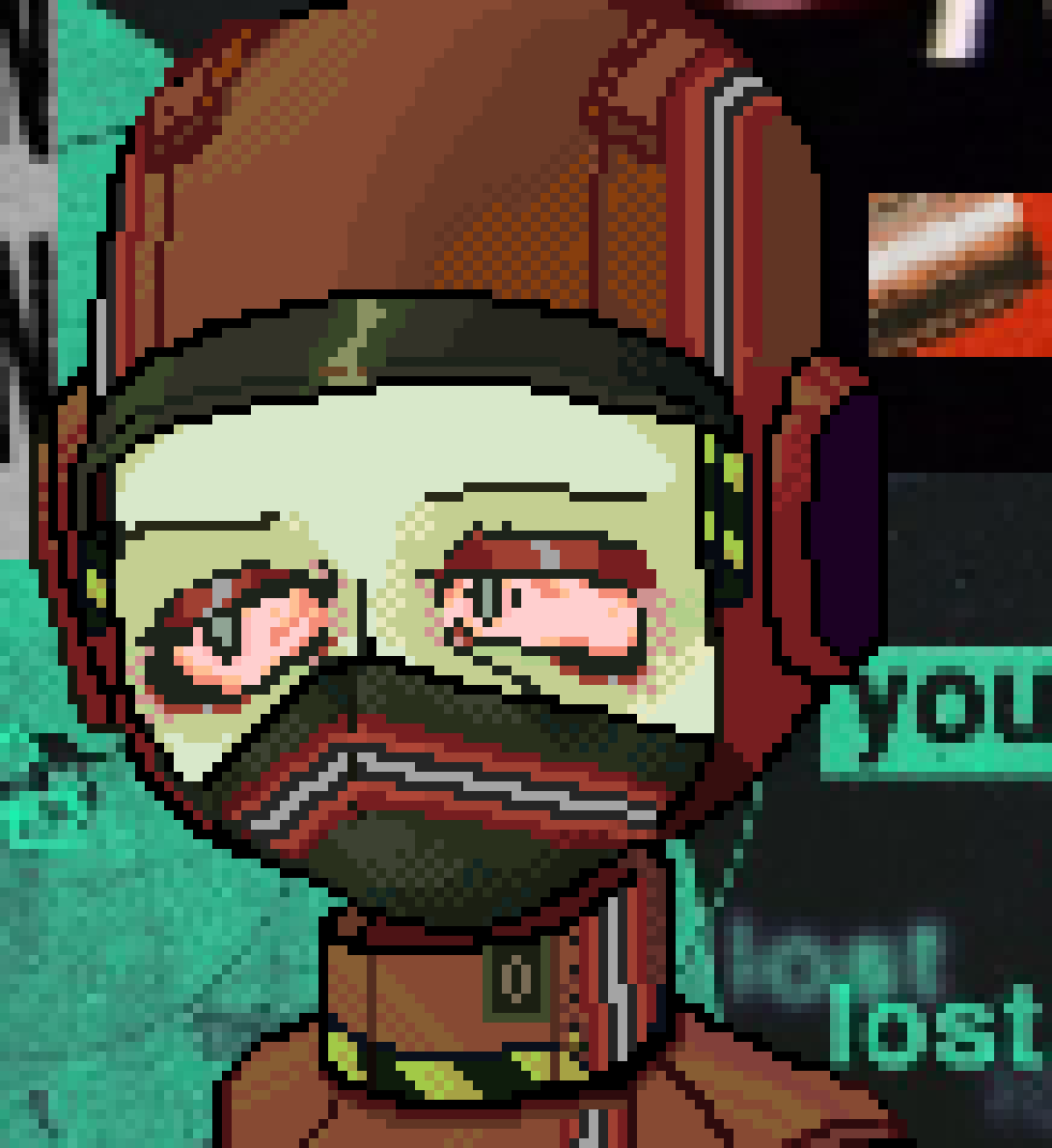[4b4868] *Gunner would look to the side noticing him Gunner would stare bc ye he has no concept of embarrassment* "howdy"  ............[Gunner]-.......[ -Hollett]