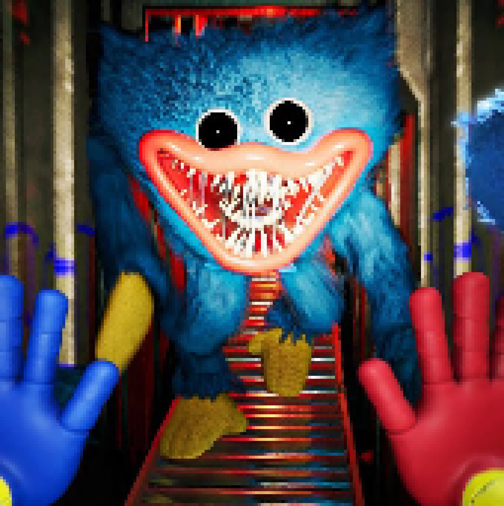 [827693] *Terror goes into a vent to hide from Bendy and Delete. He hears some thumping and turns around* Terrors POV: