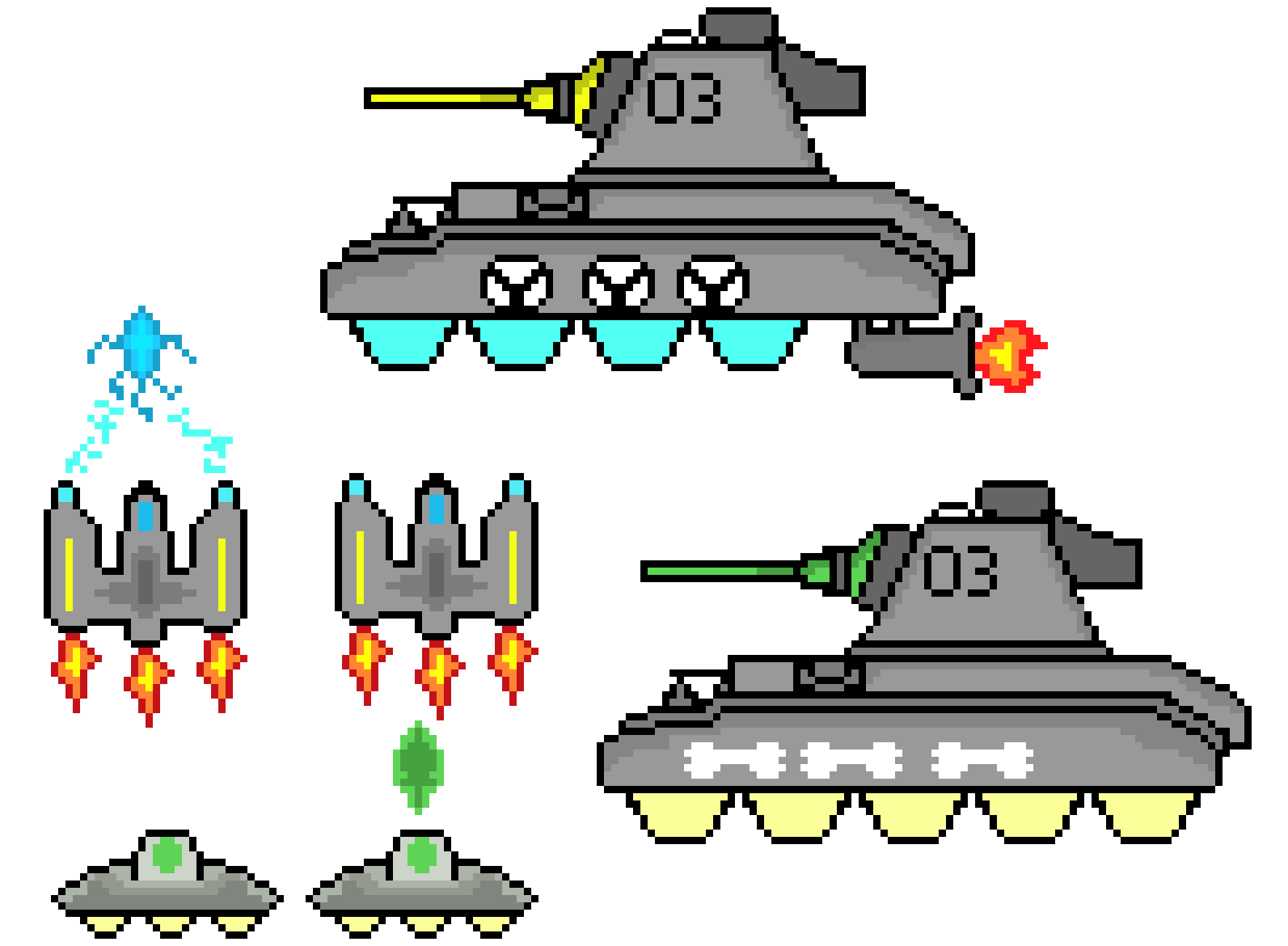 space ships and tank
