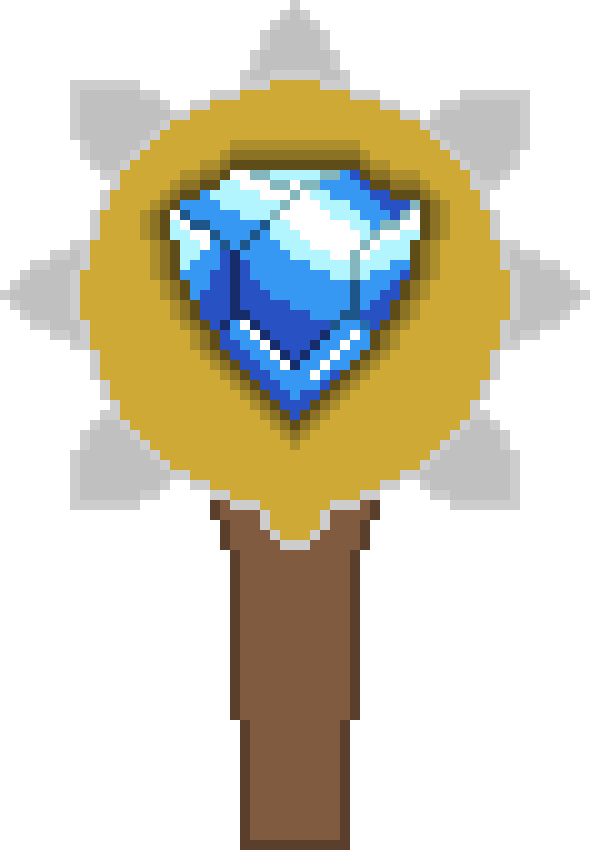 [788901] mace with gemstone