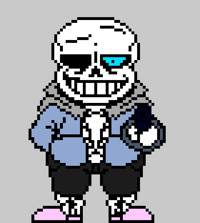 [No changes - a reverted sudden changes.] Sans with a gun.