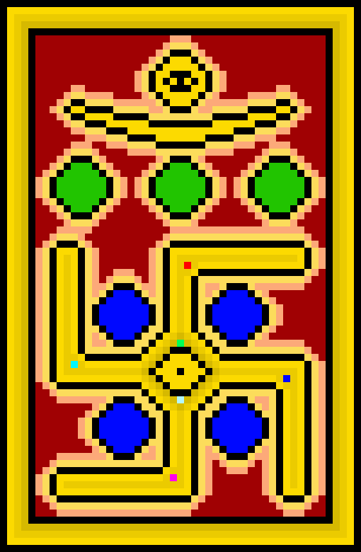 [9664c4] Swastika Pixel Painting. (Hinduism, Buddhism, Jainism, and Odinism.)