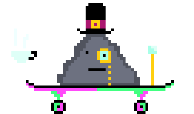 [1fefeb] Fancy Rock On Skateboard