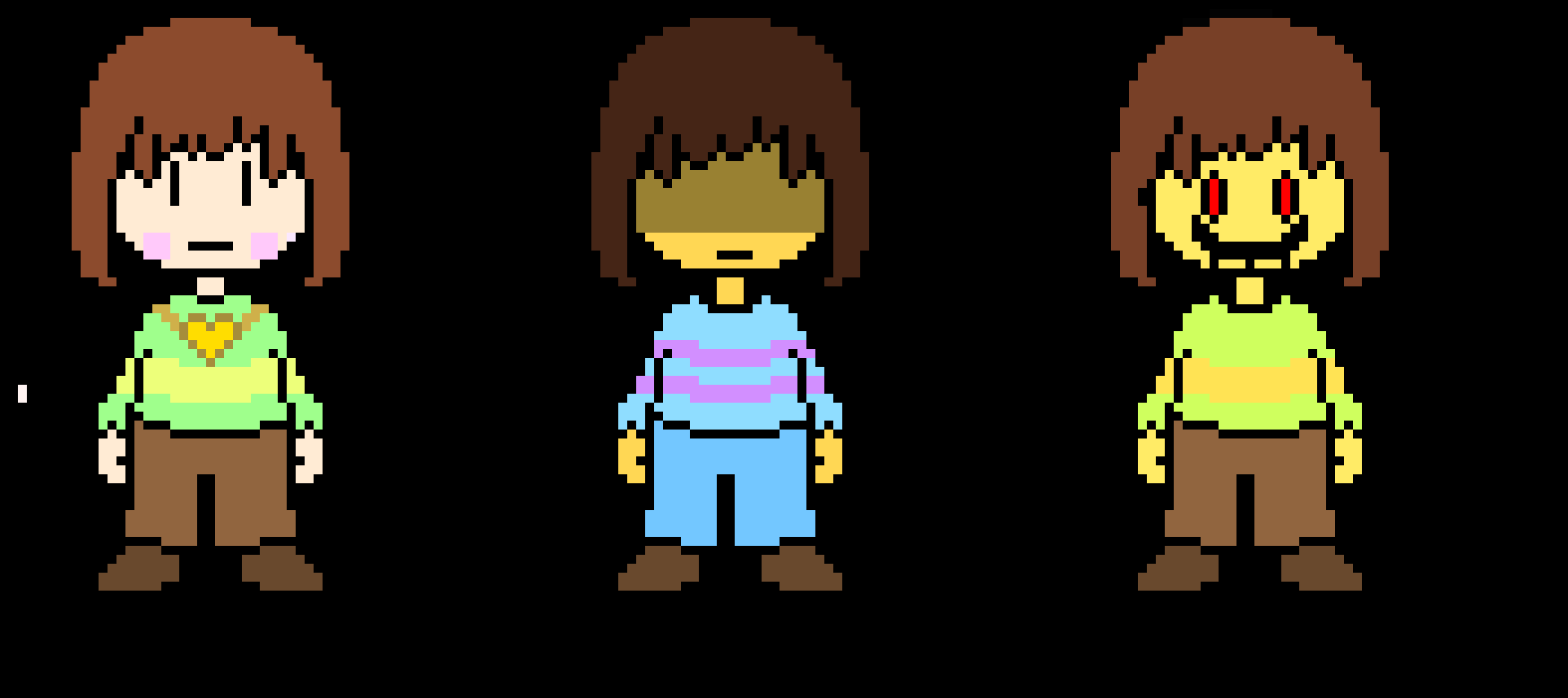 [fdea83] Chara and Frisk Battle Sprites (+Kris!)