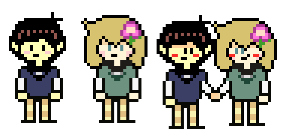 [ffa4ad] Basil and Sunny in the Undertale style