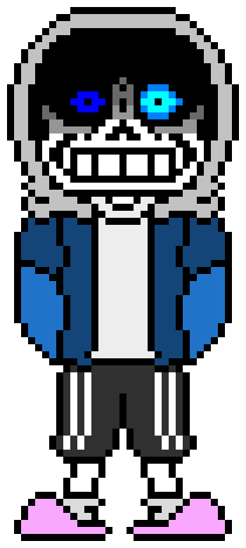 [d6b045] (Sword Sans puts on his Armour and Blasts Frisk*