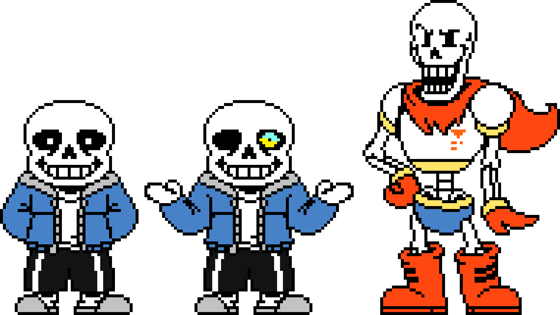Undertale sans and The Great Papyrus.