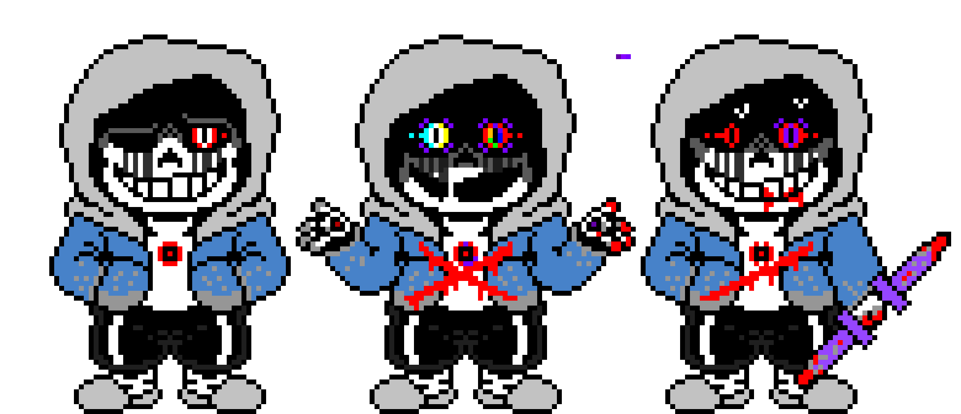 KillerDust Sans The Skeleton last breath Hardmode Battle Sprite. (V9)
