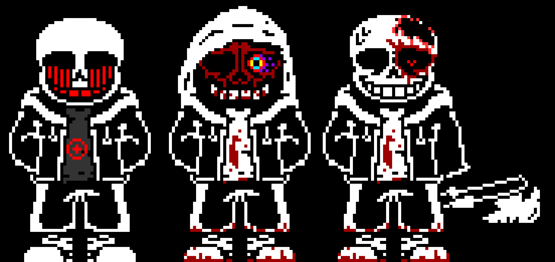 [2fbf6b] *blaster round and knives and cleavers, combined with spiked bones* -Helix (Evolution! Sans)