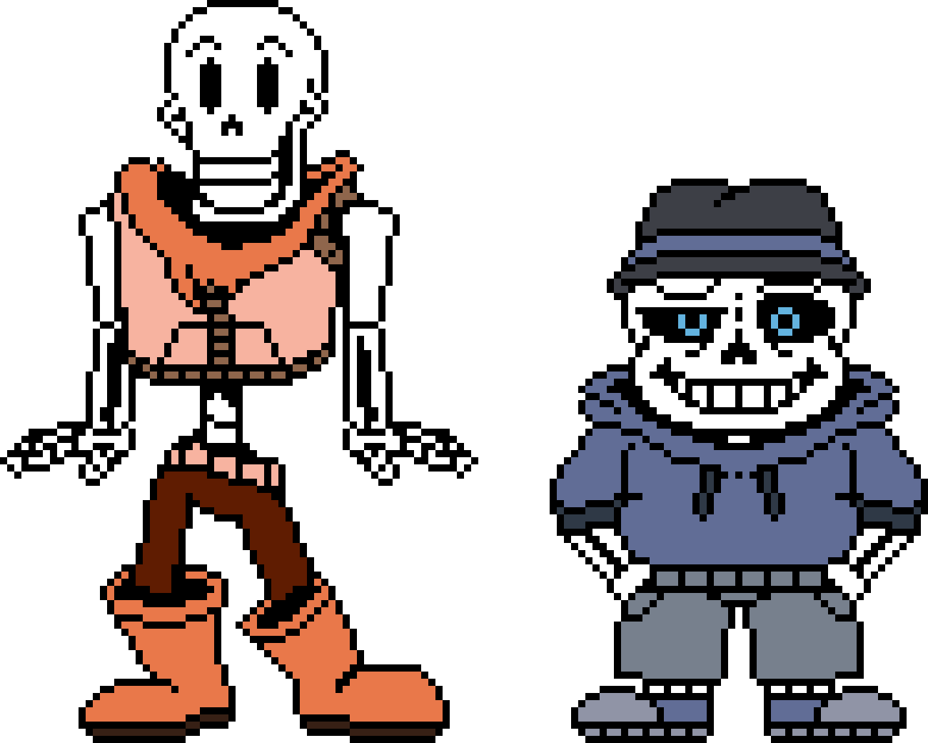 SwapSwap Sans and Papyrus Battle Sprite.