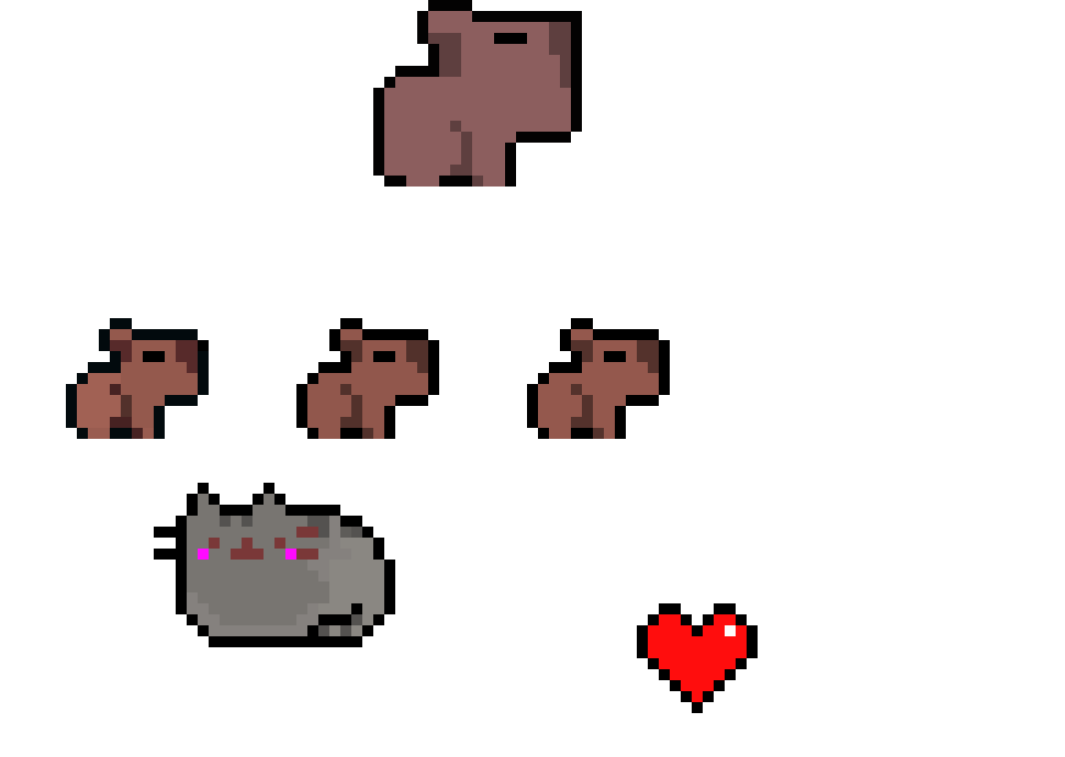[f7b10d] capybara king and heart