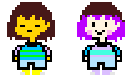 [9664c4] AdventureTale (my au) frisk and chara overworld sprite
