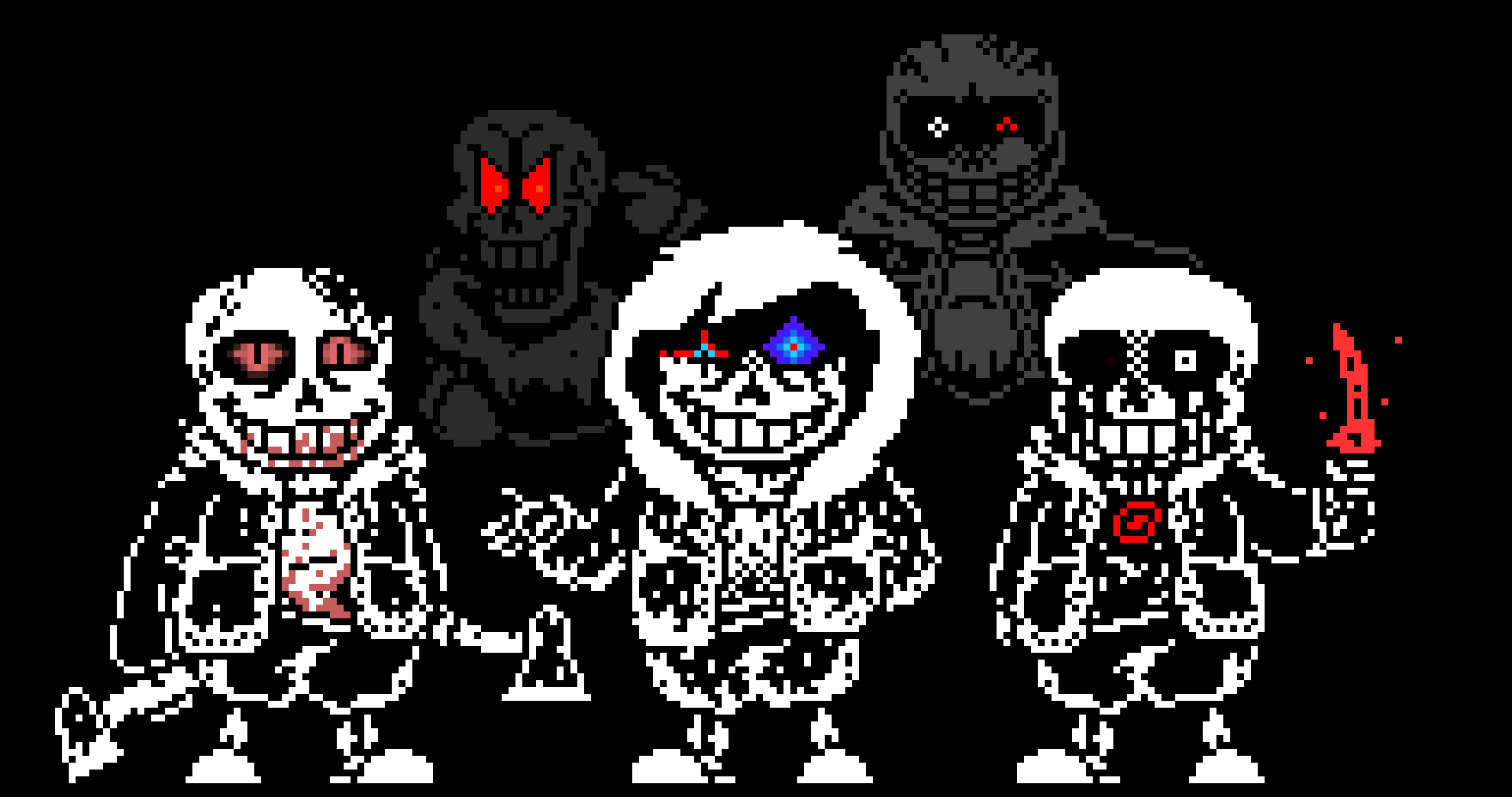 HardMode Murder Time Trio + Ghost Papyrus and Insanity Sans