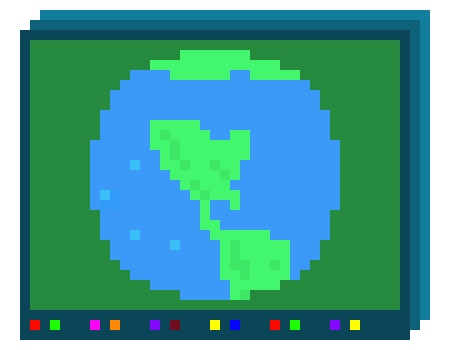 [9664c4] Computer with picture of Earth