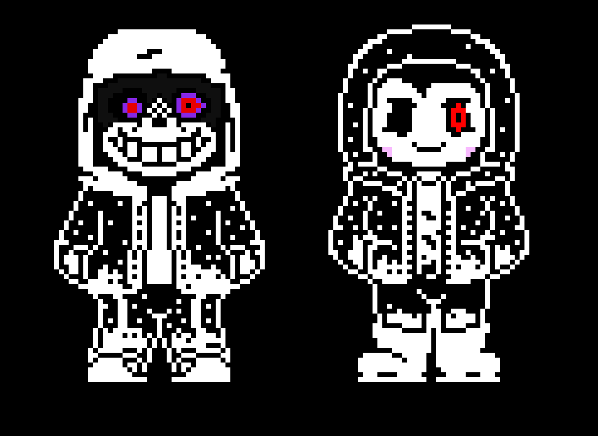 [182111] dust sans and chara sprite