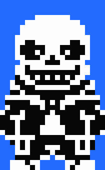 a dead human is a happy sans -amongus man