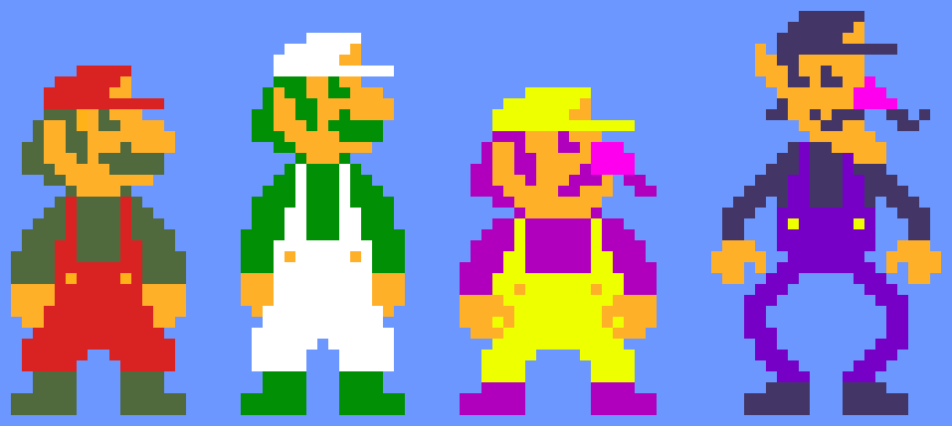 [9664c4] M, L, W, and Г. (Super Mario Bros. 1 style)