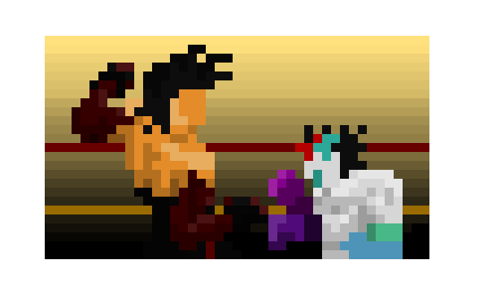 [b048a7] Sendo Takeshi (Admon Goldenrod colors) doing a Smash attack vs Ippo Makunouchi (Ace Vermillious colors + Boxer outfit colors)