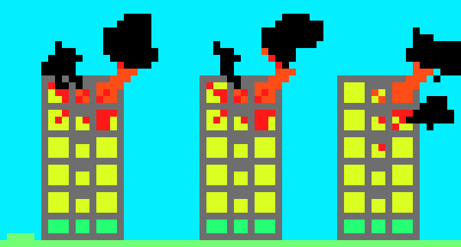 [f3a002] Burning city background