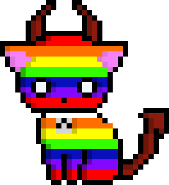 [9664c4] rainbow satan cat