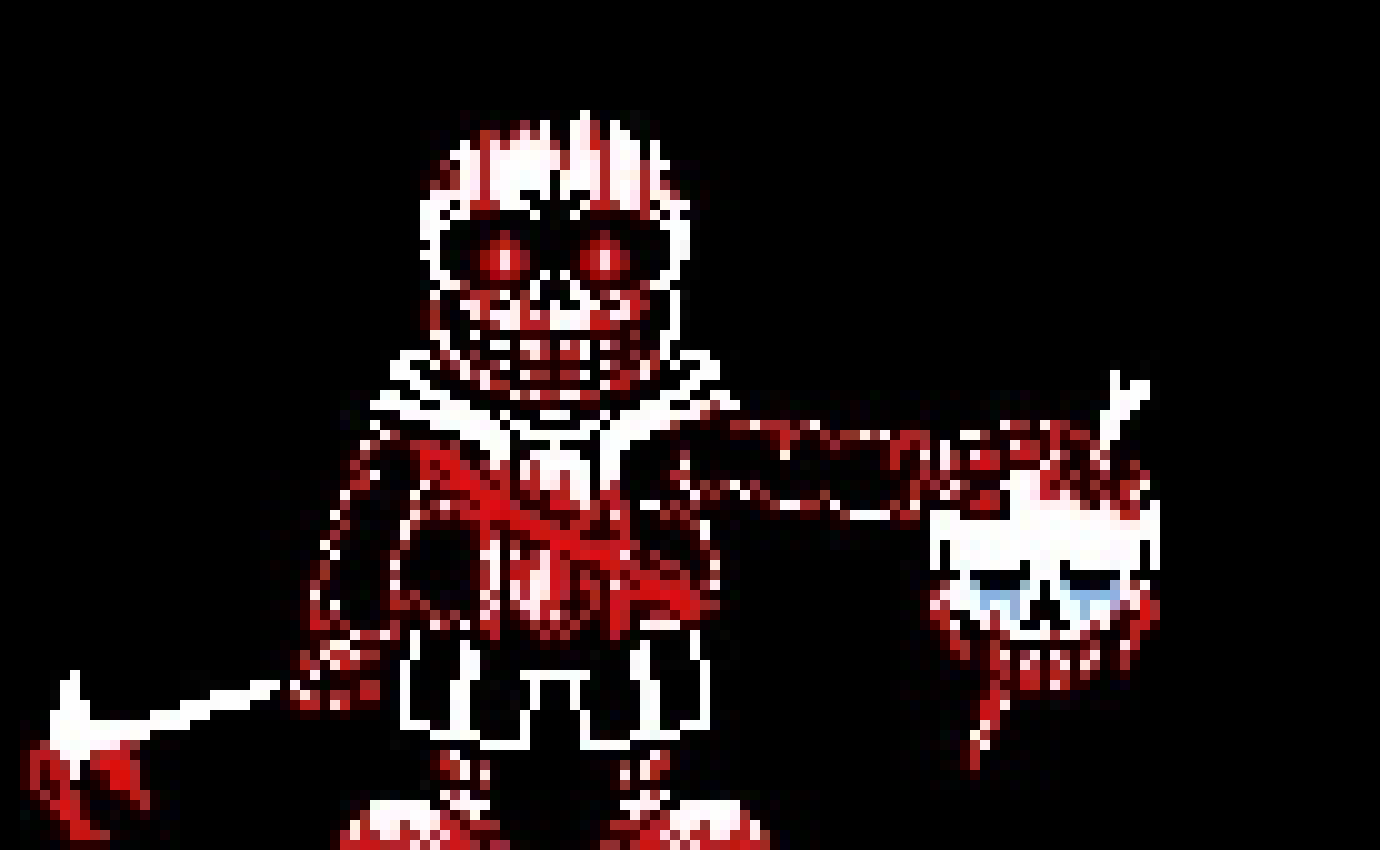 insanity last reset sans:*shoots a gaster blaster at fracture chara