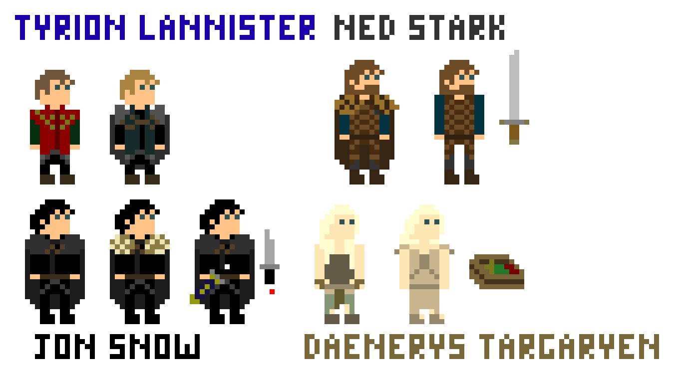 [9664c4] Tyrion, Jon, Ned, Dany Sprites