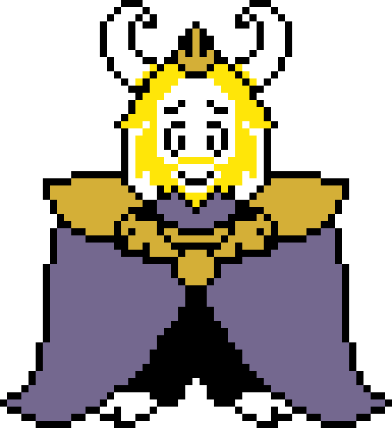 I'm doing a line-up of all main undertale characters overworld sprites. I have my old asgore so now toriel. -pepo