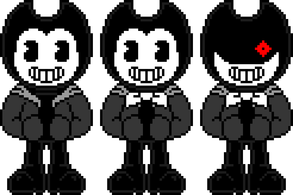 IndieTale Bendy Battle Sprites. ( Bones Genocide Bendy and Bendy with out his Bowtie )