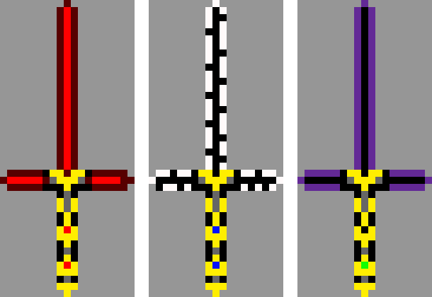 [0f32fc] The three royal cross-guard sabers of the Cosmic prince