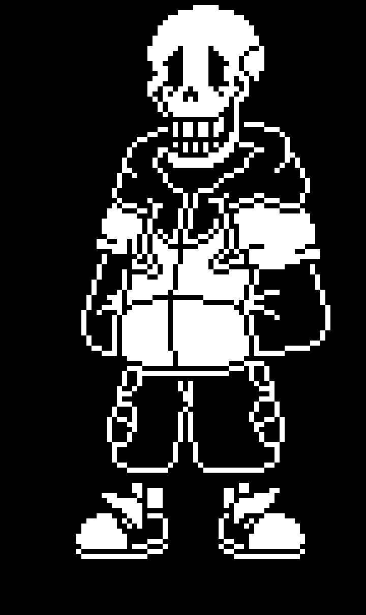 [3cd75f] TS! UnderSwap Papyrus Battle Sprite. (Black and White only)