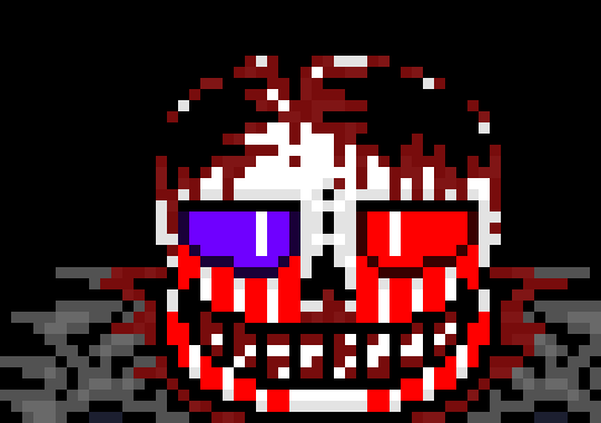 [53ae5f] 1. He cant get slashed because he is fighting DustDust to QuadDust 2. He doesnt have a gaster so he cant do those eyes
