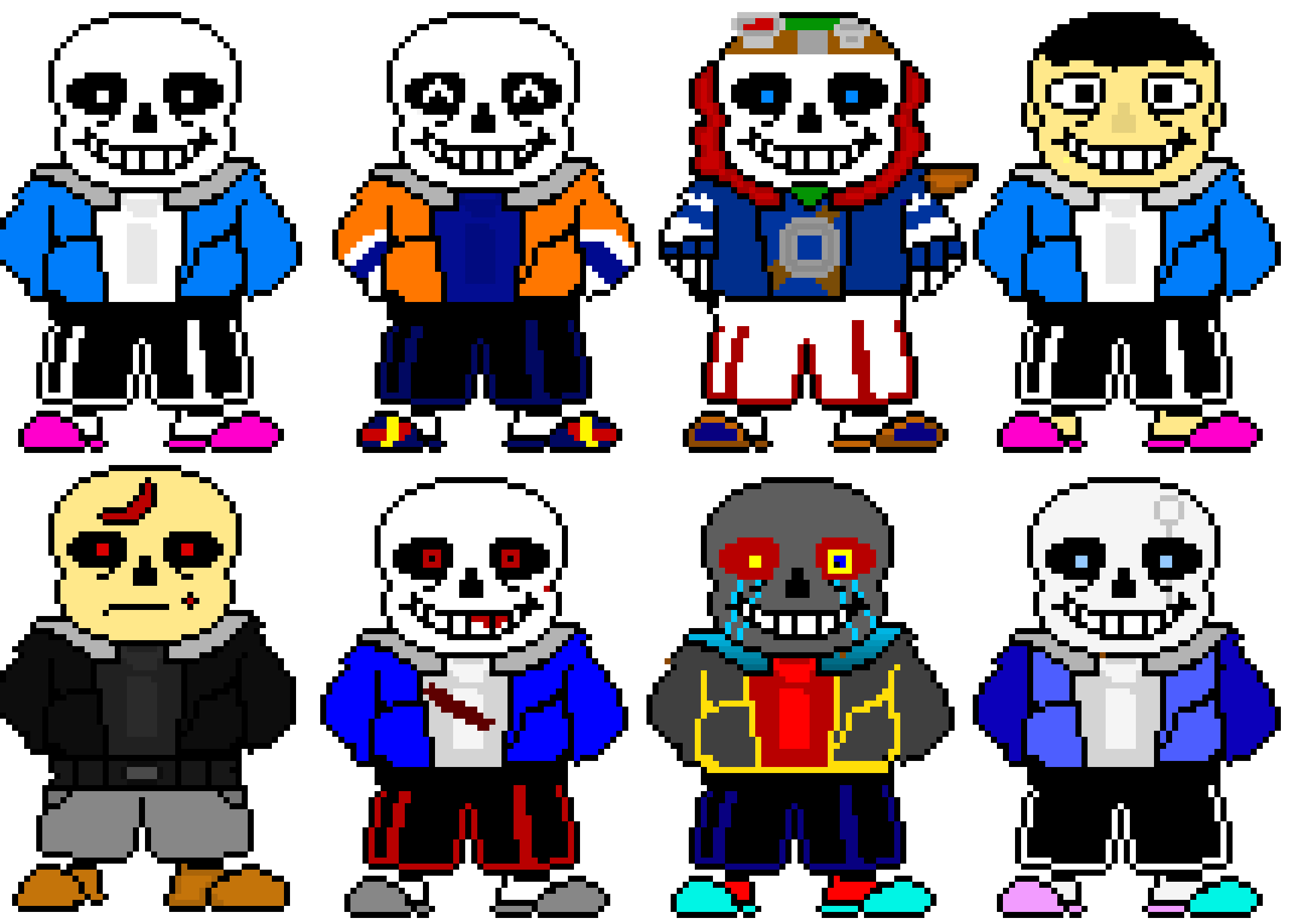 Different AU Sans Battle Sprites (my version)