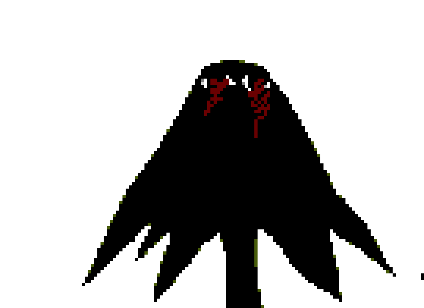 [c2fe0c] *a red liquid spills from the eyes it's head being revealed*
