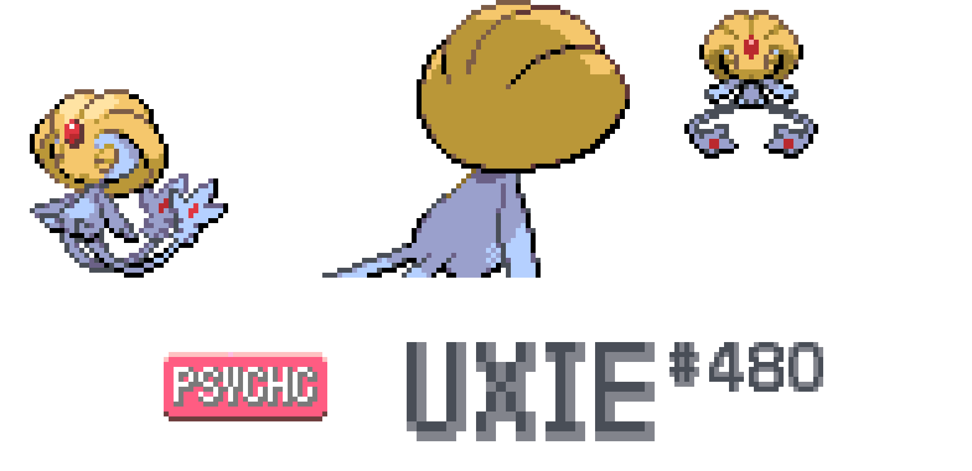 #480 Uxie When Uxie flew, people gained the ability to solve problems. It was the birth of knowledge.