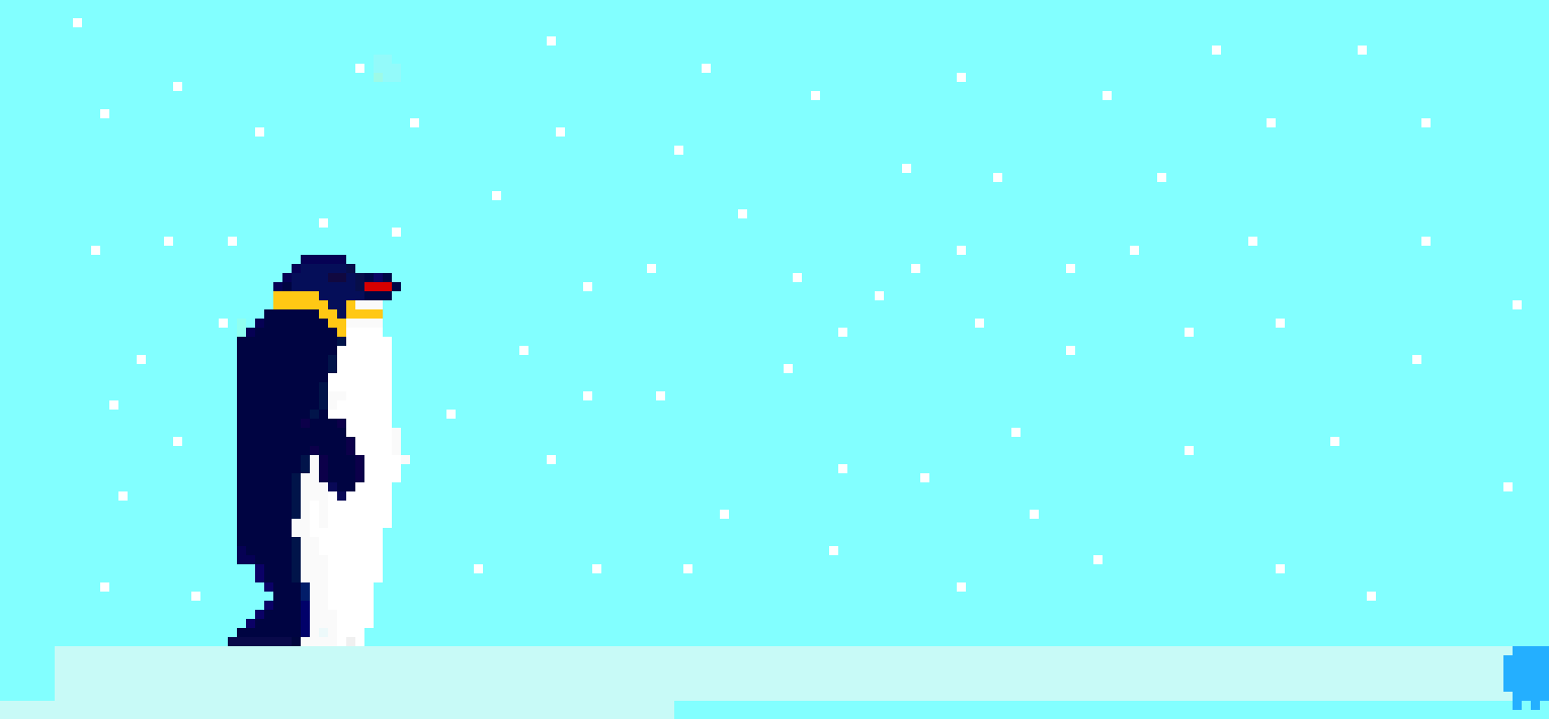 [9664c4] penguins in the snow with water