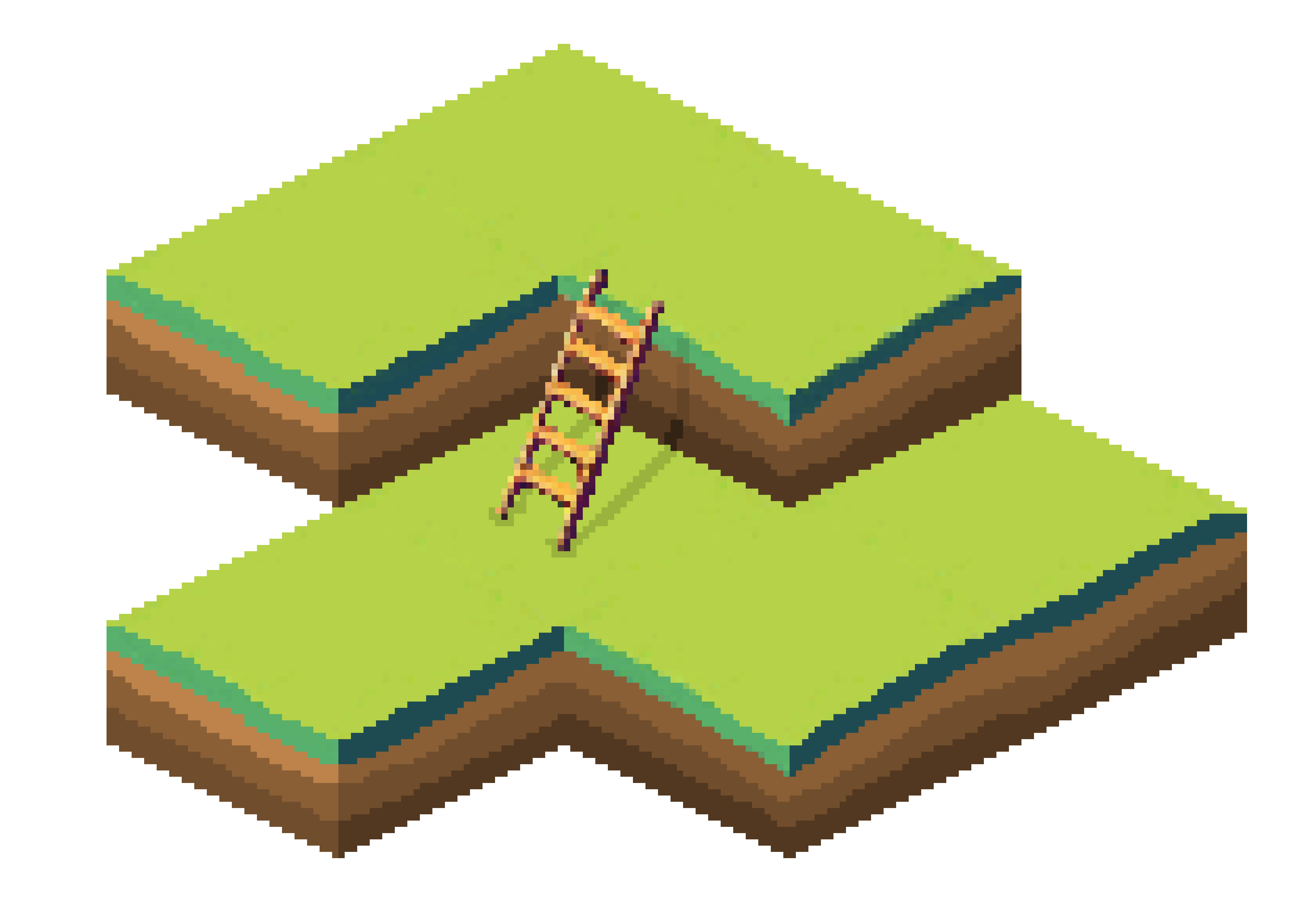 [09a1fa] DemoGrassBlockStackedLadder