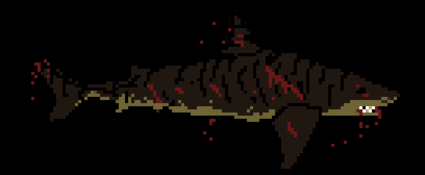 [013076] -[ still thrashing whitty around in her teeth, the shark gives a menacing look to Landon and the unnamed guy and goes under the water... ]-
